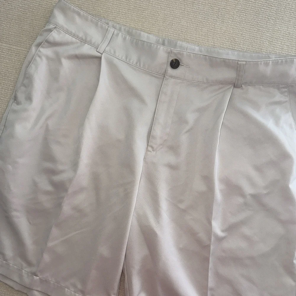 Adidas Golf‎ Shorts Mens 38 Tan Climalite Pleated Performance Khaki Activewear